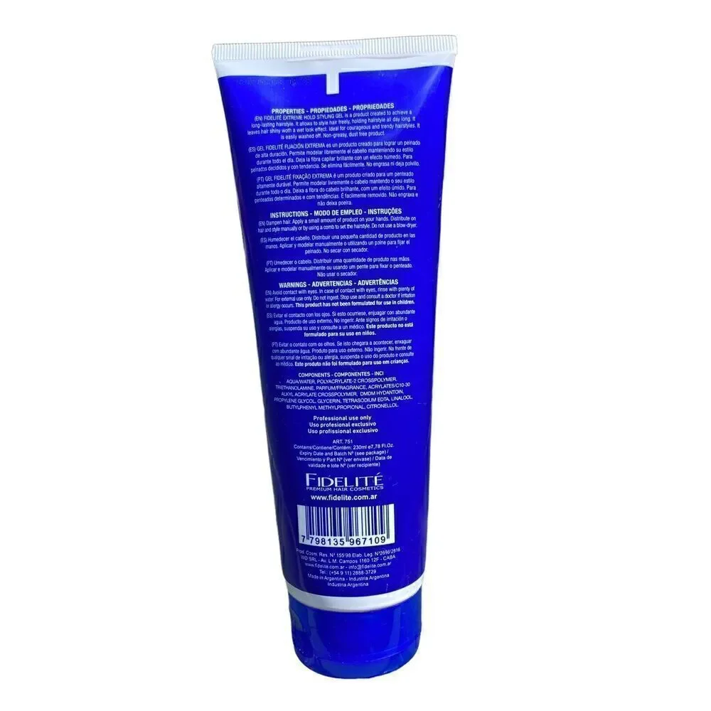 NEW Fidelite Extreme Fix Styling Gel 230 ML